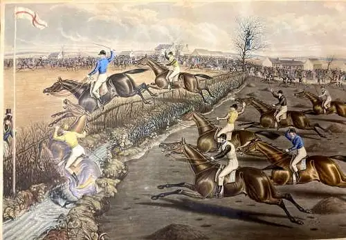 Aquatinta,Großes Steeplechase in Liverpool, 1839,Charles Hunt,Brook 3nd,2 Round