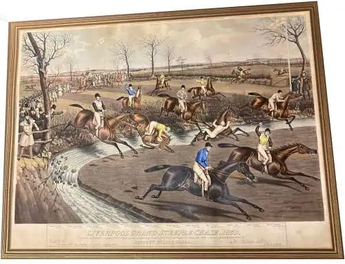 Aquatinta,Großes Steeplechase in Liverpool, 1839,Charles Hunt,Brook 2nd,2 Round