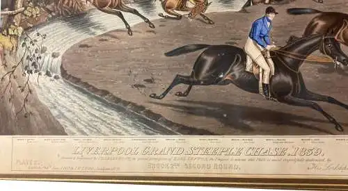 Aquatinta,Großes Steeplechase in Liverpool, 1839,Charles Hunt,Brook 2nd,2 Round