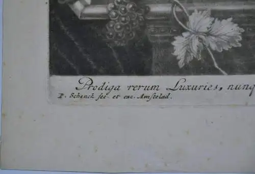 Kupferstich, P.Schenk,Amsterdam ,ca.1685, über den Luxus,ohne Rahmen