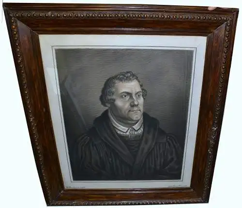 Bleistiftzeichnung,Martin Luther n. Cranach,sign G.(Gustav) Straub,1890,gerahmt