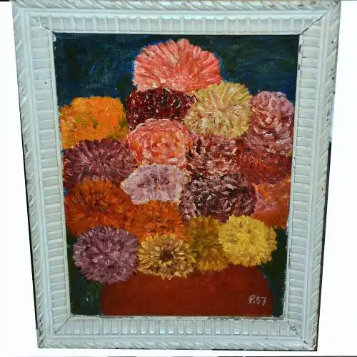 Ölgemälde, sign. P 57 (Paps) Waldemar RUSCHE,Blumen. gerahmt