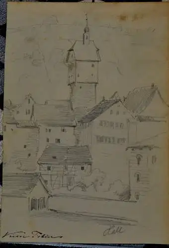 Bleistiftzeichnung,Victor Tobler,Hall, 1906