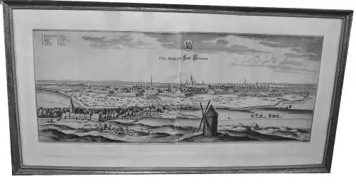 Kupferstich von 1654 mit dem Titel „F. B. L.Residenz Stadt Hannover“, Merian
