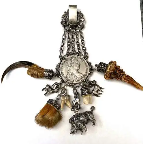 Antikes  Chatelaine 830 Silber Trachtenschmuck für Dirndl