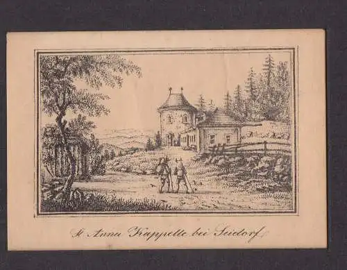 Lithografie, Kapelle bei Seisdorf,Schlesien  frühes 19.Jhdt, seltene Darstellung