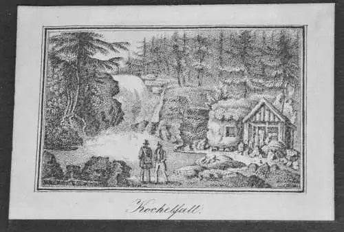 Lithografie, Kochelfall,Schlesien  frühes 19.Jhdt, seltene Darstellung