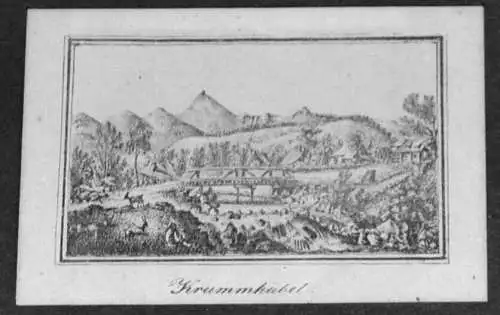 Lithografie, Krummhubel,Schlesien  frühes 19.Jhdt, seltene Darstellung