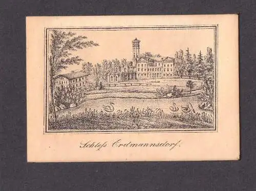 Lithografie, Schloss Erdmannsdorf,Schlesien  frühes 19.Jhdt, seltene Darstellung