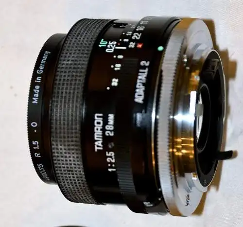 Optik,Tamron, 1:2,5 28mm mit Helioplan 49 x 0. 75