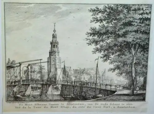 zwei Radierungen,Amsterdam,1769, Mont Albaans Tooren