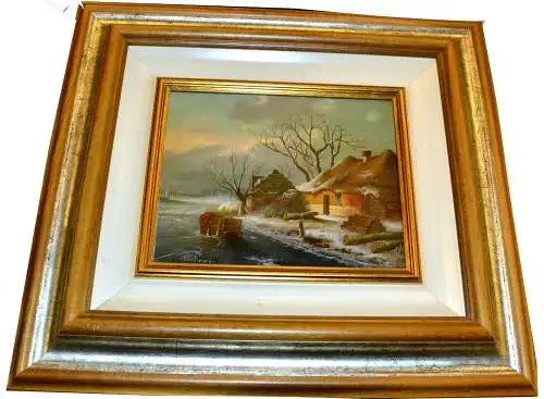 Gemälde,Öl a.Holz,Winterlandschaft,sign. : Montanari, 20.Jhdt.