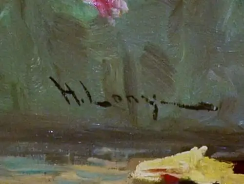 Blumenbild,Öl auf Leinwand,gerahmt,signiert,ca.1950