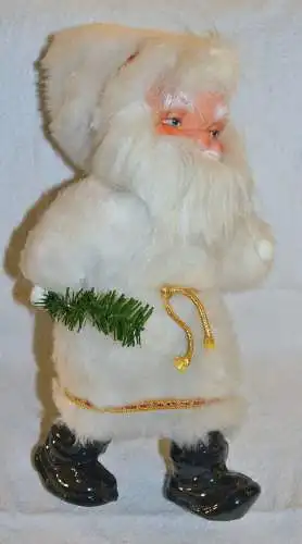 Weihnachtsmann, ca.1970, weißer Mantel, Kunststoffkopf