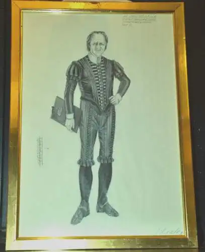 Skizzenblatt,Aliute Mecys (Mecies ),Meistersinger 1972 Stockholm,45,5 x 32,2 cm
