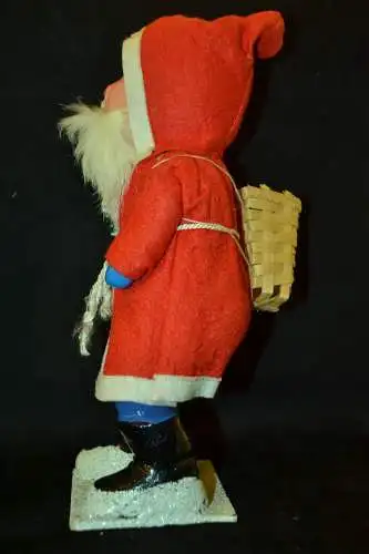 Nikolaus Figur,Kunststoff, Mitte 20. Jhdt. roter Mantel,blaue Handschuhe,20 cm