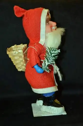 Nikolaus Figur,Kunststoff, Mitte 20. Jhdt. roter Mantel,blaue Handschuhe,20 cm