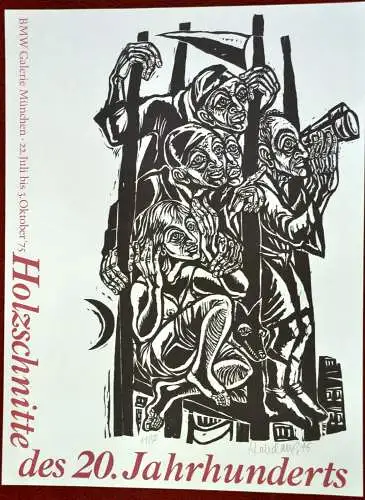 Ausstellungsplakat Holzschnitte des 20. Jhdts 1975 BMW Galerie