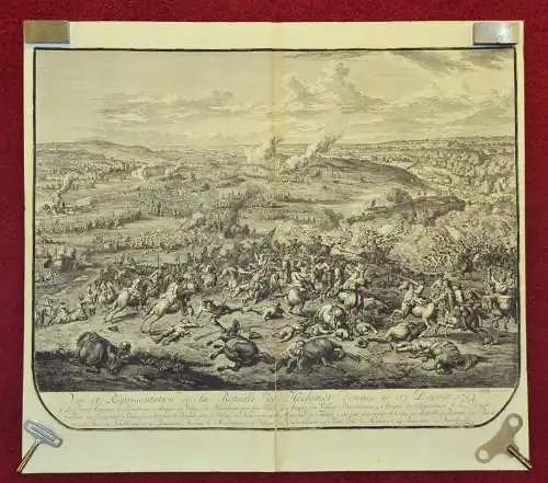 Kupferst.Vue et Representation de la Bataille de Hochstedt d. le 13. d'aout 1704