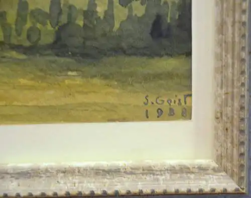 Aquarell,Sign. S.Geist,1938,Voralpenlandschaft