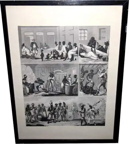 Lithografie,Triptichon,H. WINKLES (c.1801-1860) u.G.Heck, ethnische Bevölkerung