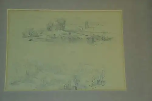 Original  2 Bleistiftzeichnungen, 1863,unleserlich signiert und datiert