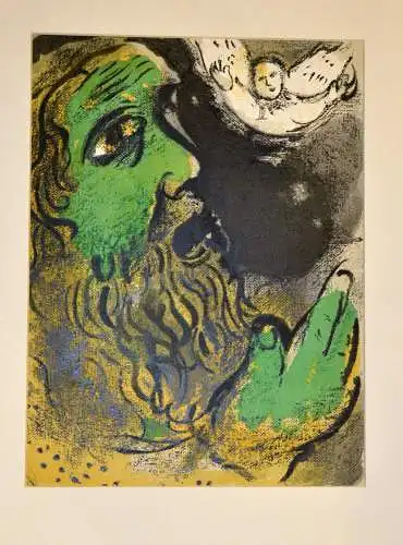 Marc Chagall  Farblithographie "Job en prieres, von Marc Chagall