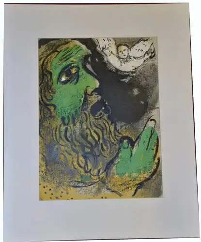 Marc Chagall  Farblithographie "Job en prieres, von Marc Chagall