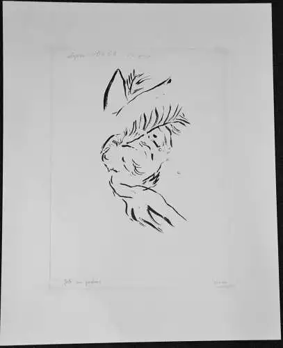 Marc Chagall  Farblithographie "Job en prieres, von Marc Chagall