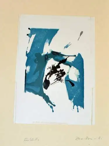 Farblithografie,blau,ZAO Wou-Ki (1921-2013)rückseitig bezeichnet 473/10(4)