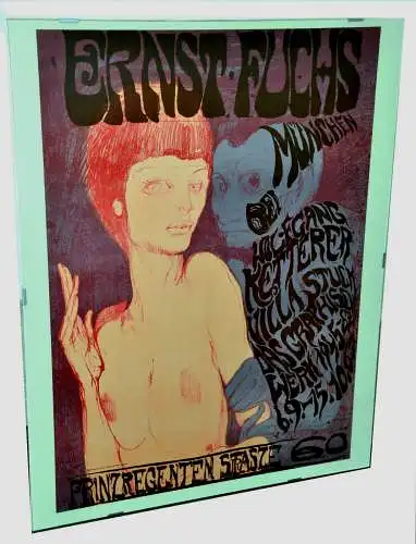 Ernst FUCHS (1930-2015) Plakat,Das Ungleiche Paar (1967) Druckgrafik