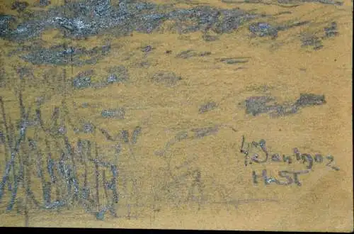 Bleistiftzeichnung,Hans Stadelmann,Winter,4.Jan.1902, Monogrammiert und datiert