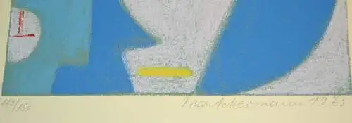 Max Ackermann "Blaue Tektonik" (1973)  117 / 150, Druckgrafik-Multiple Farbserig