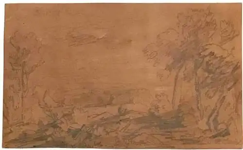 August Seidel,Blick v. Leutstetten nach Starnberg, Ende 19. Jhdt. Bleistift