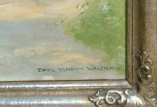 Gemälde,Öl auf Leinwand.Sign. Paul Johann Walch, München,gerahmt,Dorfweg