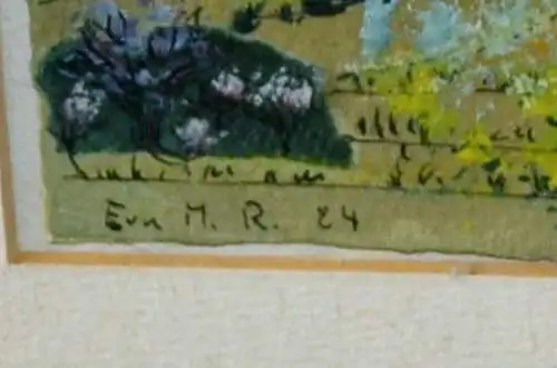 Gemälde,Landschaft in der Toskana,Öl auf Pappe ,gerahmt,links unten bezeichnet