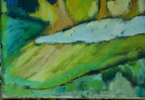 Gemälde, Öl auf Leinwand,Kratowiel, Summerday in Richmond,ohne Rahmen