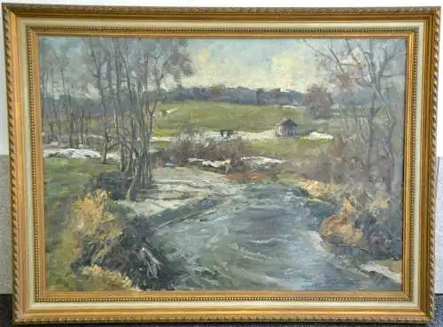 Gemälde, Öl auf Karton, Landschaft, Wolfgang HELLMAIER (1917)