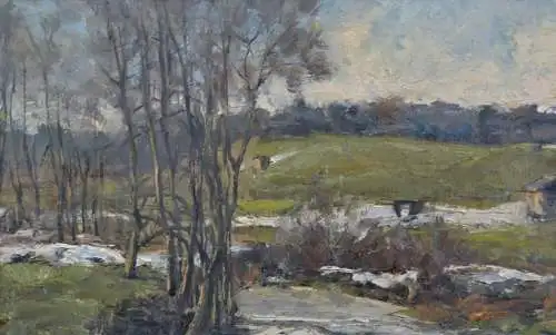 Gemälde, Öl auf Karton, Landschaft, Wolfgang HELLMAIER (1917)