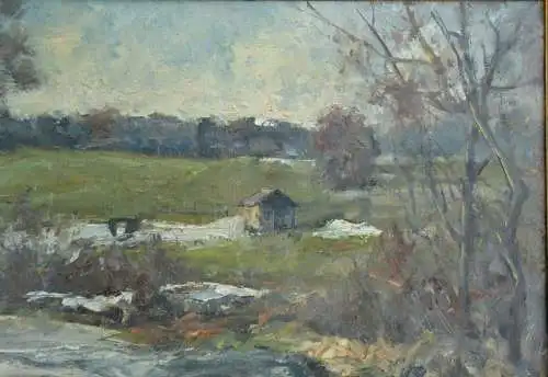 Gemälde, Öl auf Karton, Landschaft, Wolfgang HELLMAIER (1917)