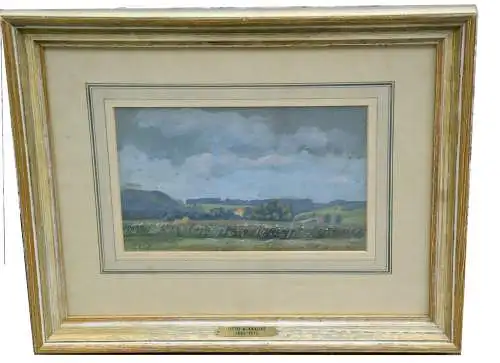 Aquarell,Otto A. Krause,1885-1975, Landschaft mit Schloß Leutstetten ??,1945