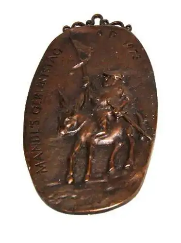 Plakette,Fasching,Carneval,Mandls Geburtstag,1973,Bronze,Don Quijote