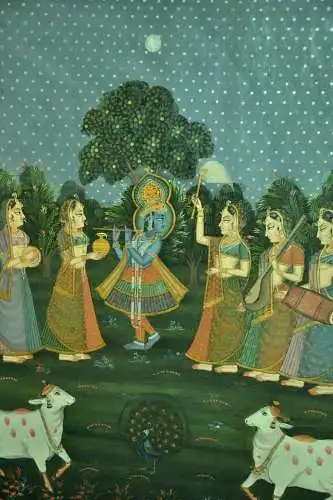 Indien,Thangka,auf Leinwand gemalt,Vishnu-Shiva-Rama ,Keilrahmen