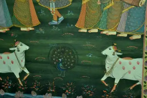 Indien,Thangka,auf Leinwand gemalt,Vishnu-Shiva-Rama ,Keilrahmen