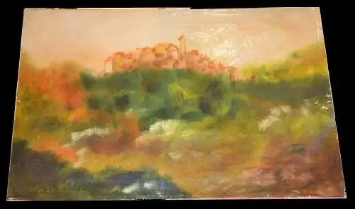 Gemälde,Impressionismus Stadt mit Landschaft ,Toskana,Öl auf Leinwand,signiert