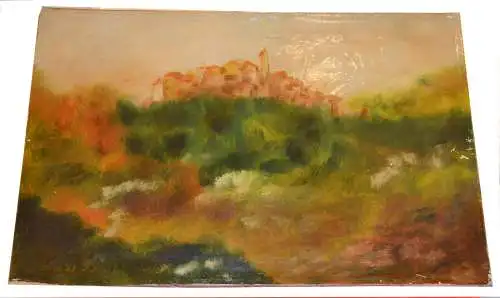 Gemälde,Impressionismus Stadt mit Landschaft ,Toskana,Öl auf Leinwand,signiert