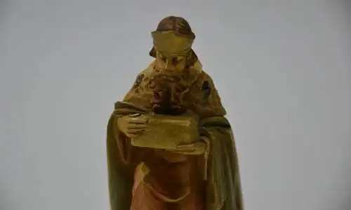 Krippenfigur, Melchior, Massefigur , farbig gefaßt