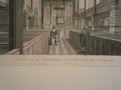 Kupferstich, Cathedral of St. Peters, Waterford, T. Malton, ca. 1850