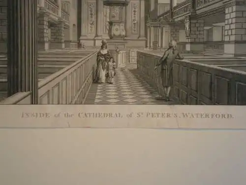 Kupferstich, Cathedral of St. Peters, Waterford, T. Malton, ca. 1850