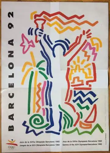 Plakat Olympische Sommerspiele 1992 in Barcelona von Keith Haring